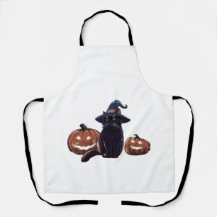 Halloween schwarze Katze Oversized T-Shirt Schürze