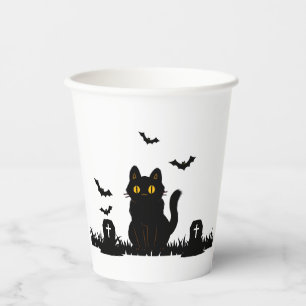 Halloween Schwarze Katze Pappbecher