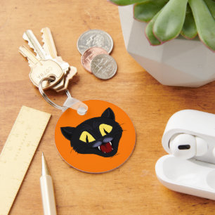Halloween-Schwarze Katze Schlüsselanhänger