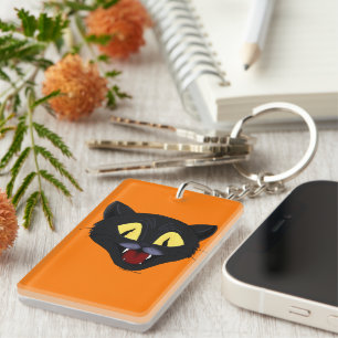 Halloween-Schwarze Katze  Schlüsselanhänger