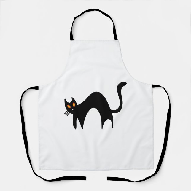 Halloween schwarze Katze   Schürze (Vorderseite)