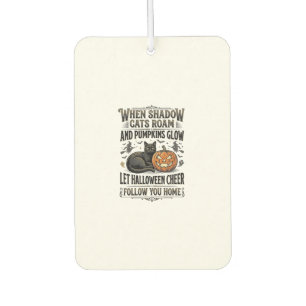 Halloween-Schwarze-Katze-Shirt Vintage-Kürbis-Grav Autolufterfrischer