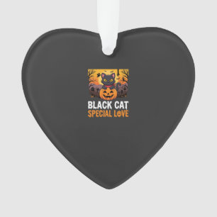 Halloween-Schwarze-Katze-Sonder-Liebe-Kürbis-Desig Ornament