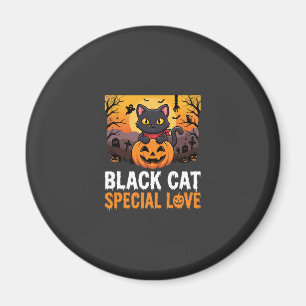 Halloween-Schwarze-Katze-Special-Love-Kürbis-Desig Magnet