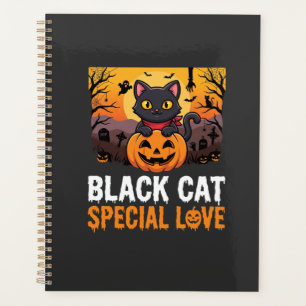 Halloween-Schwarze-Katze-Special-Love-Kürbis-Desig Planer