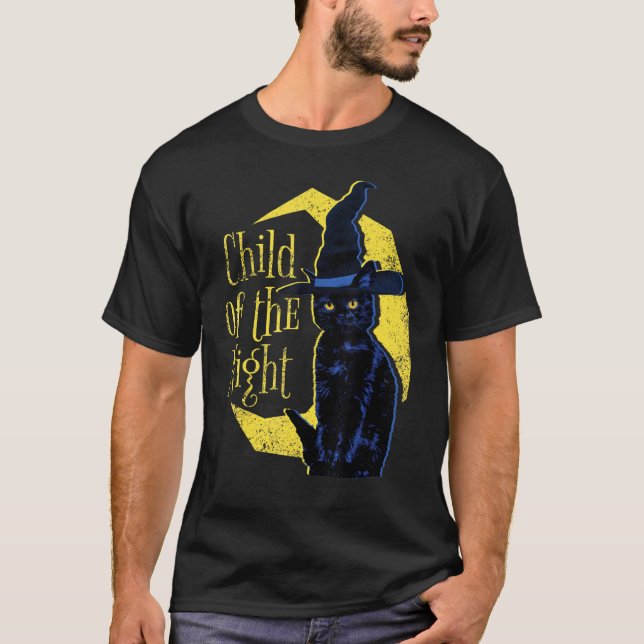 Halloween-Schwarze Katze T-Shirt (Vorderseite)