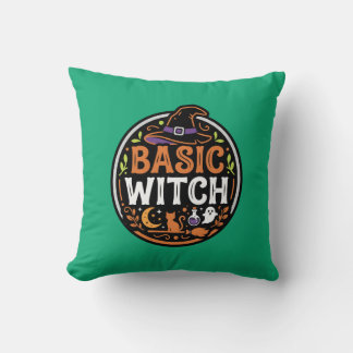 Halloween: schwarze Katze und Geist – Basic Witch. Kissen