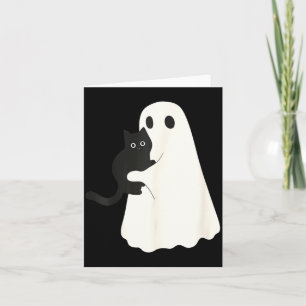 Halloween schwarze Katze und Geist Katzen Geister Karte