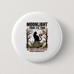 Halloween-Schwarze-Katze-Vintage-Friedhof-Shirt_1 Button