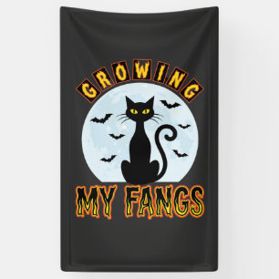 Halloween-Schwarze-Katze-Wachse-Meine-Fangzähne-De Banner