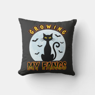 Halloween-Schwarze-Katze-Wachse-Meine-Fangzähne-De Kissen