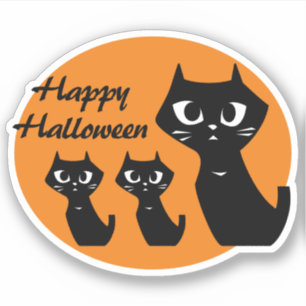 Halloween Schwarze Katzen Aufkleber