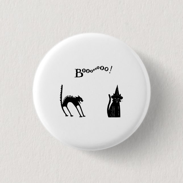 Halloween-Schwarze Katzen  Button (Vorderseite)