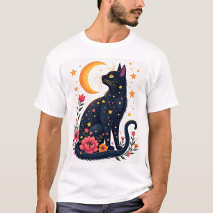 Halloween-Schwarze-Katzen-Kostüm Mystischer Katzen T-Shirt