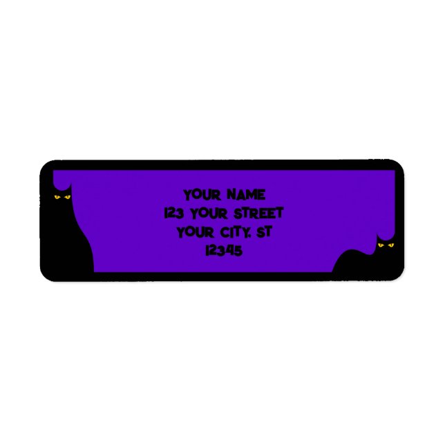 Halloween Schwarze Katzen leuchtende Augen Lila sc (Vorne)