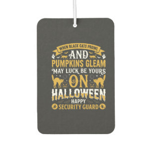 Halloween-Schwarze Katzen und Kürbisse Sicherheits Autolufterfrischer