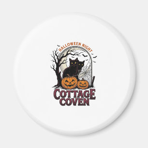 Halloween-Schwarze Katzen Vintage-Coven-Kürbis-Kun Magnet