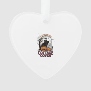Halloween-Schwarze Katzen Vintage-Coven-Kürbis-Kun Ornament