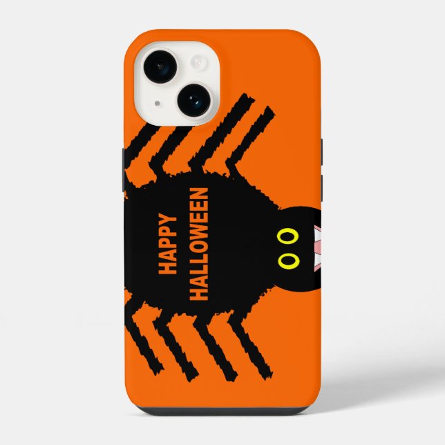 Halloween schwarze Spinne iPhone Hülle (Rückseite)