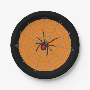 Halloween-Schwarze Witwe Spinne Pappteller