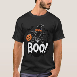Halloween schwarzer Labrador Retriever Hexenhut Kü T-Shirt