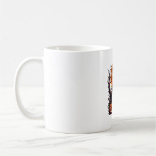 Halloween Schwarzer Pitbull Thron Kürbisse Vollmon Kaffeetasse