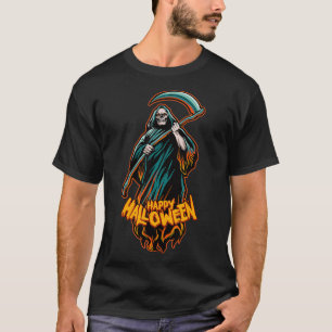 Halloween Schwarzer Tod mit Scythe T-Shirt