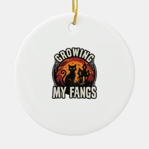 Halloween-Schwarzes-Katzen-Shirt-Wachse-Meine-Fäng Keramik Ornament