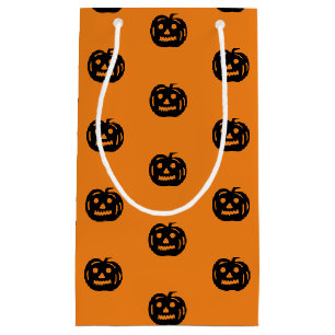 Halloween schwarzes orangefarbenes Kürbislaternen- Kleine Geschenktüte