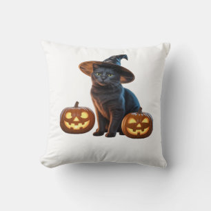 Halloween-Schwarzkatzen-Magie-Klassiker T-Shirt Kissen