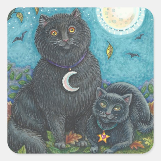 HALLOWEEN SCHWARZKATZEN STICKER (Vorderseite)