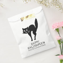 Halloween-Schwarzkatzenkatze Schwarz-Weiß-Leckerei Geschenktütchen