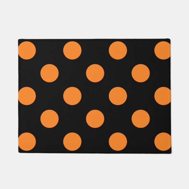 Halloween-Schwarzpolka-Punkt Fußmatte (Vorderseite)