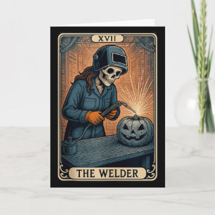 Halloween-Schweißer-Totenkopf-Kürbis-Geschenk für Karte