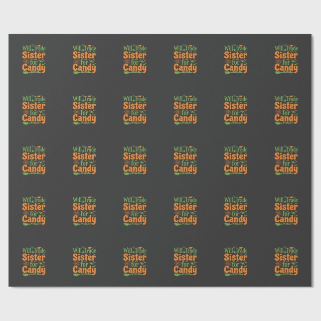 Halloween-Schwester-Candy-Handelsdesign_1 Geschenkpapier (Flach)