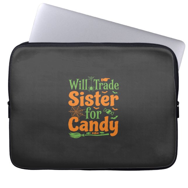 Halloween-Schwester-Candy-Handelsdesign_1 Laptopschutzhülle (Vorderseite)