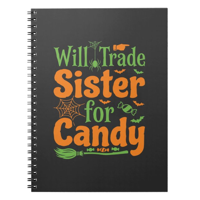 Halloween-Schwester-Candy-Handelsdesign_1 Notizblock (Vorderseite)