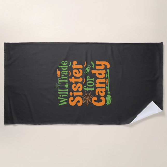 Halloween-Schwester-Candy-Handelsdesign_1 Strandtuch (Vorderseite)