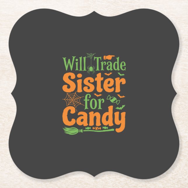 Halloween-Schwester-Candy-Handelsdesign_1 Untersetzer (Vorderseite)