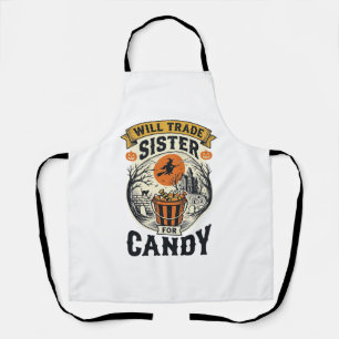 Halloween Schwester wird für Süßigkeiten Vintage_1 Schürze