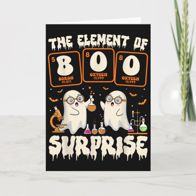 Halloween Science Ghost Teacher The Element Of Sur Karte (Vorderseite)
