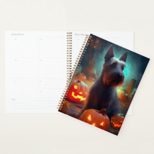 Halloween Scottish Terrier mit Pumpkins Beängstige Planer