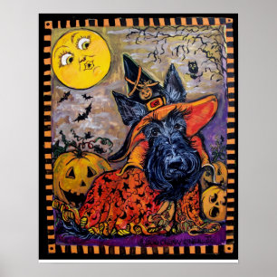 Halloween Scottish Terrier Poster