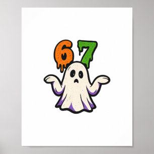 Halloween Scp 67 Süßes Geister-Meme Six Seven Kost Poster