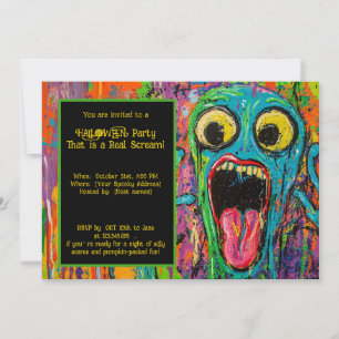 Halloween Scream-O-Rama-Party Einladung