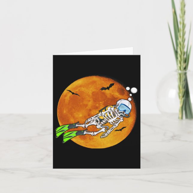 Halloween Scuba Diver Karte (Vorderseite)