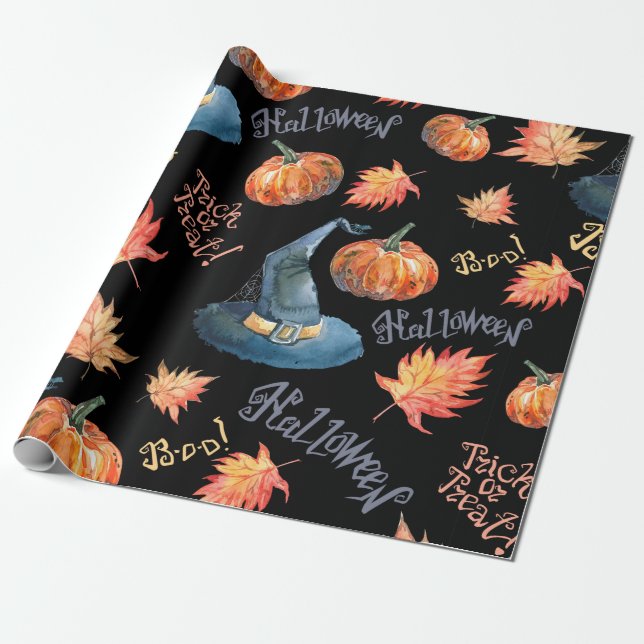 Halloween seamless pattern with halloween pumpkin, geschenkpapier (Ungerollt)
