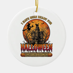 Halloween Seit Letztes Spukhaus Fliegende Hexe_1 Keramik Ornament