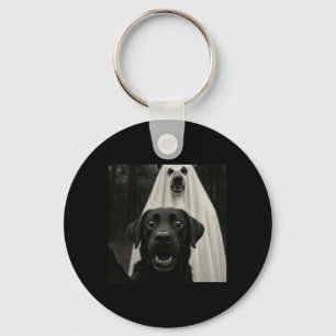 Halloween-Selfie-Schwarzer-Labrador-mit-Bären-Geis Schlüsselanhänger