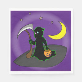 Halloween Sensenmann, Ax, Moon und Pumpkin Serviette